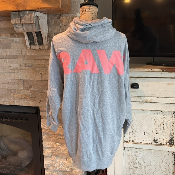 G-Star Lalja HDD zip SW Dress gray sweatshirt long line hood zip close RAW - Picture 10 of 16